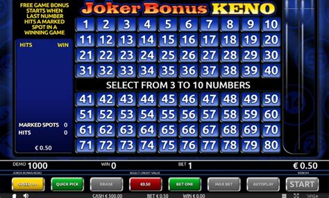 Joker Bonus Keno Bwin